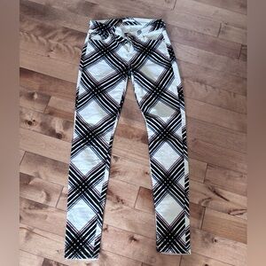 7 for all mankind cream velour printed  pants 25